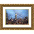 thumbnail image 1 of Bolokofsky, Ronald 32x23 Gold Ornate Wood Framed with Double Matting Museum Art Print Titled - Empire Skyline, 1 of 4