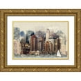 thumbnail image 1 of Bolokofsky, Ronald 32x23 Gold Ornate Wood Framed with Double Matting Museum Art Print Titled - New York Architecture, 1 of 4
