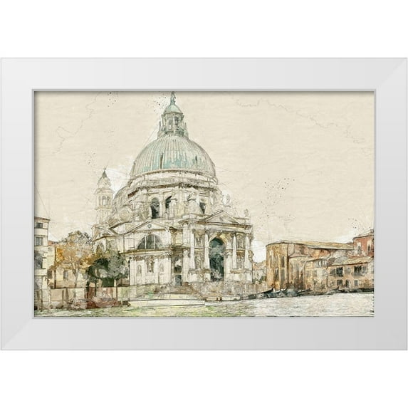 Bolokofsky, Ronald 32x23 White Modern Wood Framed Museum Art Print Titled - Venetian Architecture