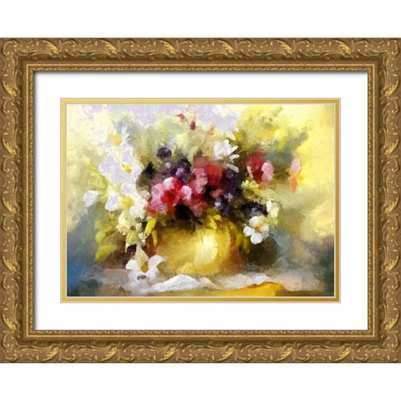 Bolokofsky, Ronald 32x24 Gold Ornate Wood Framed with Double Matting Museum Art Print Titled - Katies Arrangement