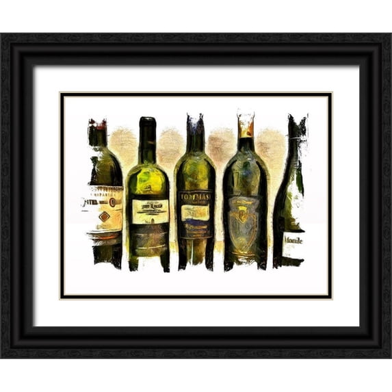 Bolokofsky, Ronald 32x25 Black Ornate Wood Framed with Double Matting Museum Art Print Titled - Vintage Wines II