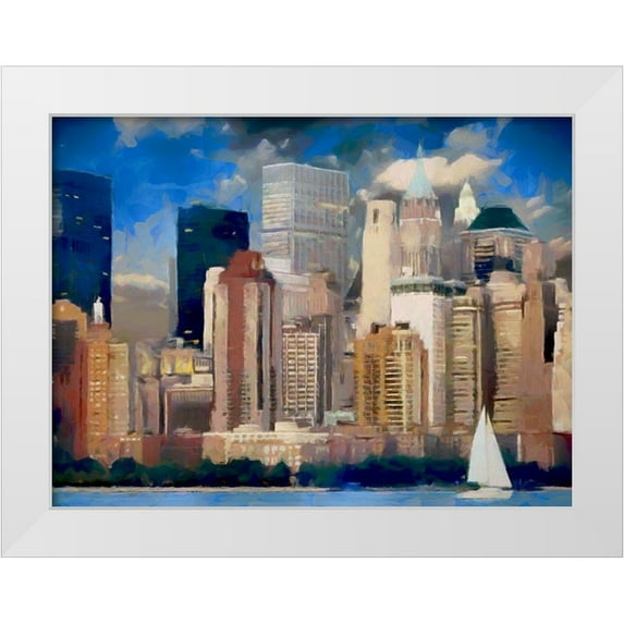 Bolokofsky, Ronald 32x25 White Modern Wood Framed Museum Art Print Titled - New York Skyline