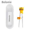 thumbnail image 1 of Bolonie Chopsticks for Kids -Bolonie Tiger Design Chopsticks with Training Case, Yellow Version, 1 of 6
