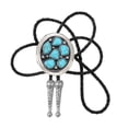 thumbnail image 1 of Bolotie Necktie Faux Leather Braided Rope Necklace with Irregular Geometric Stone Pendant Jewelry Neckwear, 1 of 9