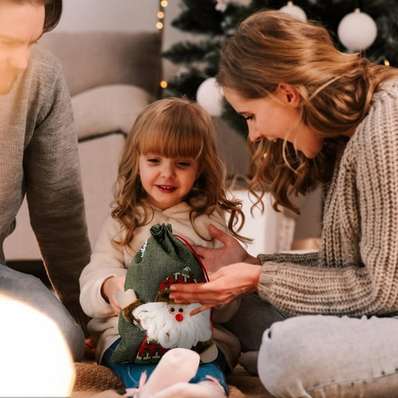 Bolsa de regalo para muñeco de Navidad, bolsa de almacenamiento para muñeco de nieve de Papá Noel, decoración