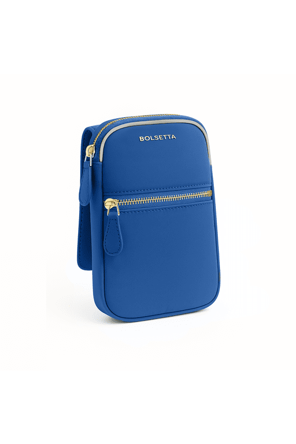 Magnetic Hip Pouch with Zippered Pockets & RFID Blocking - BLUE