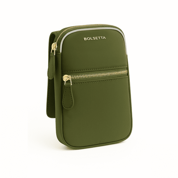 Bolsetta Magnetic Hip Pouch with Zippered Pockets & RFID Blocking - GREEN