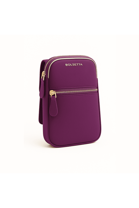 Magnetic Hip Pouch with Zippered Pockets & RFID Blocking - PURPLE
