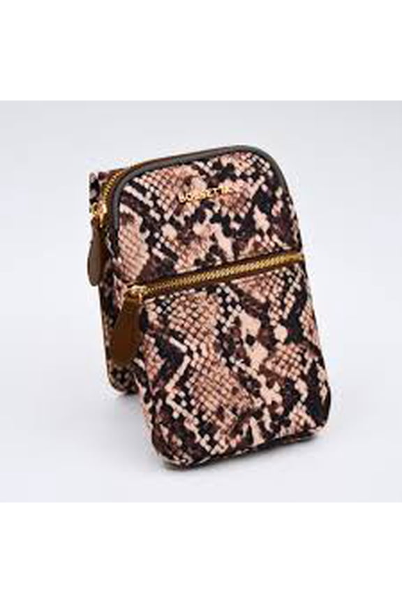 Magnetic Hip Pouch with Zippered Pockets & RFID Blocking - SNAKESKIN