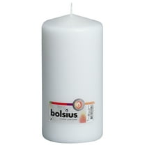 Bolsius 4 X 8" White Pillar Unscented Big Household One Candle for Wedding, Dinner, Spa, Emergency | 120 Hours Smokeless Long Burning Dripless Candles