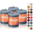 thumbnail image 1 of Bolsius Twilight Blue Rustic Pillar Candles 2.75" X 3.25" Summer Décor - Christmas Décor Candles Set Of 4, 1 of 6