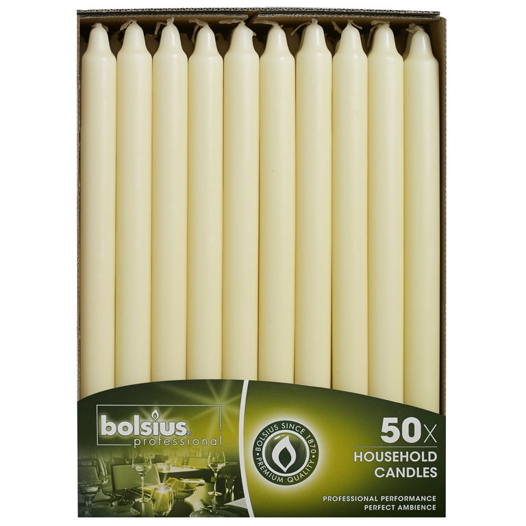 Bolsius Unscented Ivory Taper - Houshold Candles Pack of 50-11