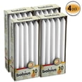 thumbnail image 1 of Bolsius White 10" Tall 7.5 Hours Long Burning Taper Like Dinner Unscented Candles - Smokeless Taper Dripless Candle for Wedding, Restaurant, Church, Household Decoration - Pack of 40, 1 of 7