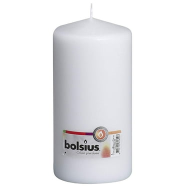 Bolsius White Pillar Candles - 120 Long Burning Hours Candle Set - 4-inch x 8-inch Dripless Candle - Perfect for Wedding Candles, Parties and Special Occasions