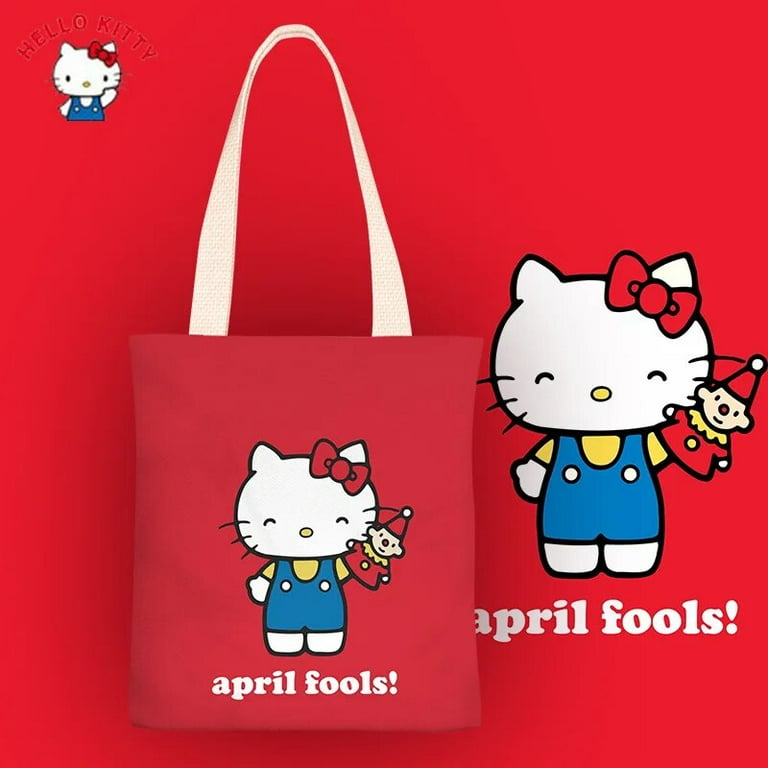 Bolso de lona de Hello Kitty para mujer bolsa de hombro de gran capacidad Simple a la moda Walmart