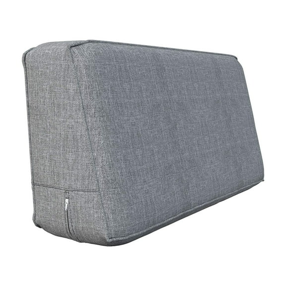 Bolster Cushion Cover 600 D Waterproof - 100% UV & Weather Resistant Outdoor Pillow Covers - Customize with Logo / Text (20" H x 39" W x 10" D, Fab Grey)