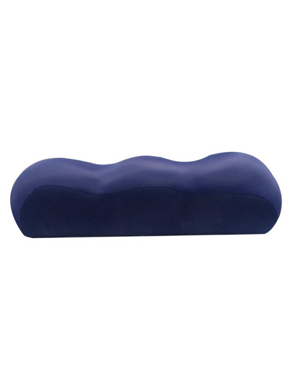 Bolster Pillow for Legs, Knees, Lower Back Memory Foam Half Moon Pillow Semi Roll Pillow Great as under Knee Pillow, Leg Rest Pillow, Lumbar Pillow - Blue