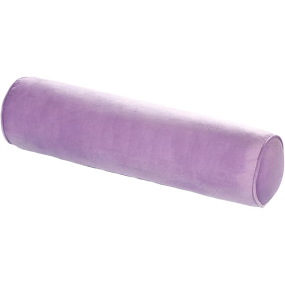 Bolster Pillow Round Neck Pillow:Velvet Cylinder Body Pillow,Removable Roll Pillow with Zipper,Support Pillows for Knee/Leg/Neck,5.9×15.7in (Light Purple)