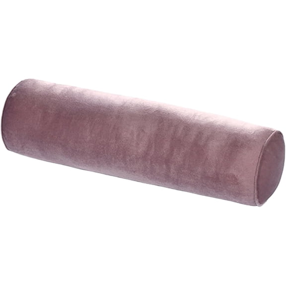 Bolster Pillow Round Neck Pillow:Velvet Cylinder Body Pillow,Removable Roll Pillow with Zipper,Support Pillows for Knee/Leg/Neck,5.9×15.7in (Pea-Sand)