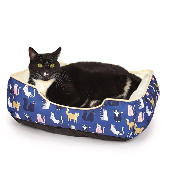 Bolster Style Cat Bed Ultra Soft For Kittens Non Slip Fabric Bottom Choose Style (Cuddler Bed)