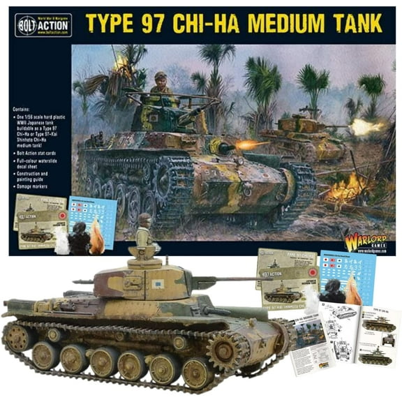 Bolt Action Miniatures - Warlord Games Type 97 Chi-Cha Medium Tank Japanese Army Model Tank 28mm Miniatures -WW2 Model Kits, and Tank Model Kit by Wargames Delivered - Model Tanks Kits to Build