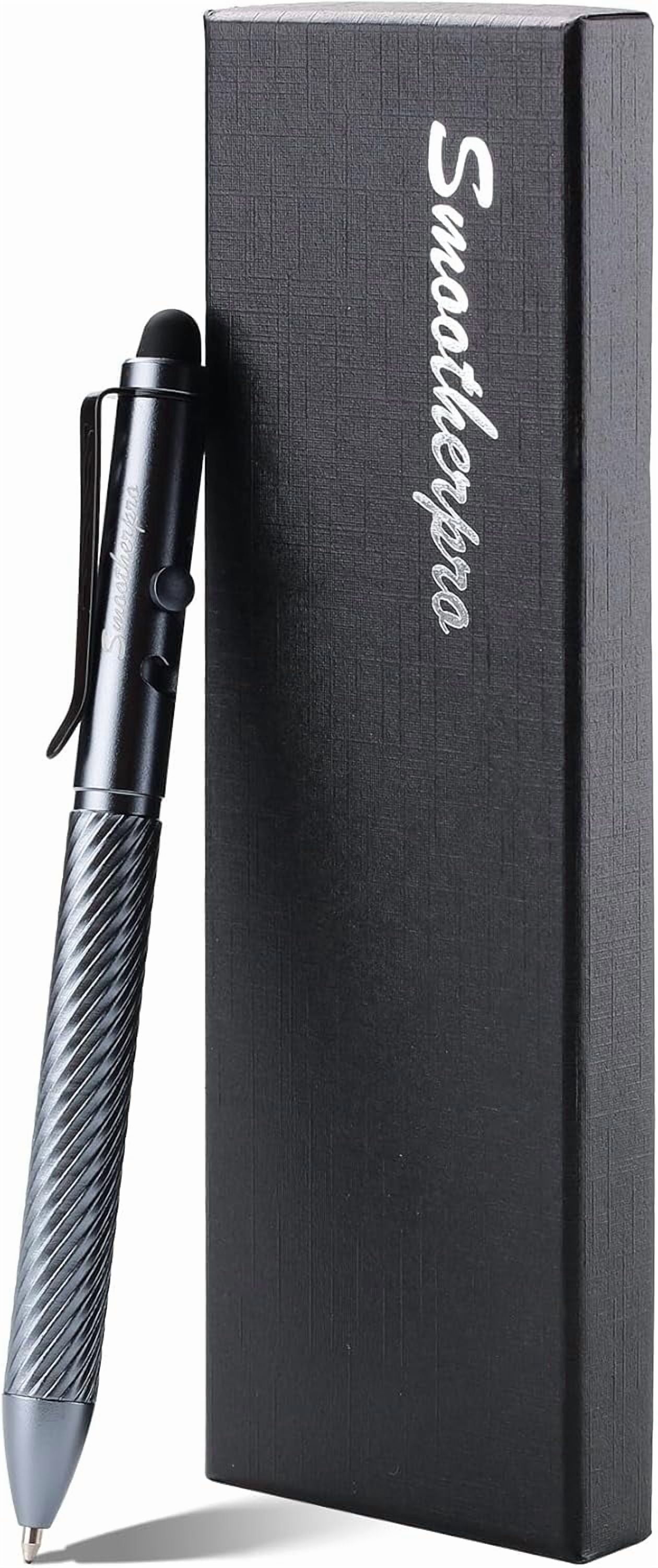 Bolt Action Pen with Stylus Tip, Compatible with Fisher Space SPR4 Refill and Parker Refill, Gray Ballpoint Stylus Pen for Touch Screen
