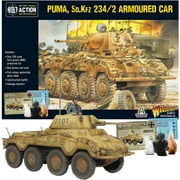 Bolt Action Miniatures - Warlord Games Puma Sd.Kfz 234/2 Armoured Car German Army Model Tank 28mm Miniatures - WW2 Model Kits, and Tank Model Kit by Wargames Delivered - Model Tanks Kits