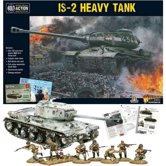 Bolt Action Miniatures - Warlord Games is-2 Heavy German Army Model Tank 28mm Miniatures - Miniature Wargaming, Tank Model Kit by Wargames Delivered - Model Tanks Kits
