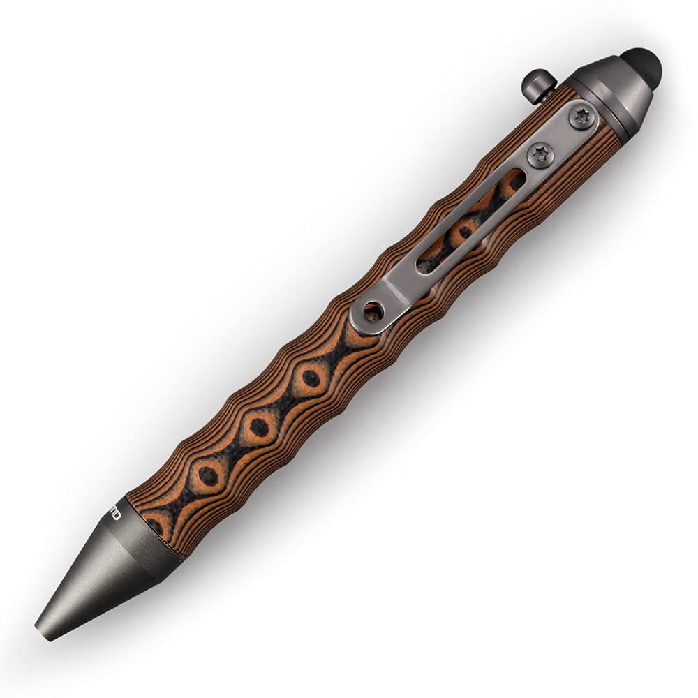 Bolt Action Touch Screen Ballpoint Pens Orange/Black Refillable EDC