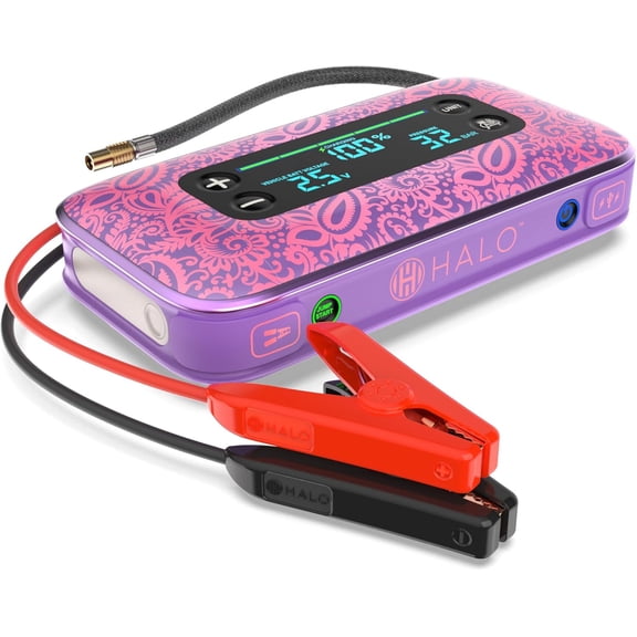 Bolt Air+ 1750 Portable Car Battery Jump Starter | 130 PSI Air Compressor, 59.9Wh USB Power Bank, Large Display, Emergency Floodlight & Charger, Jumps Cars SUVs & Trucks, Inflates Tires  Purple