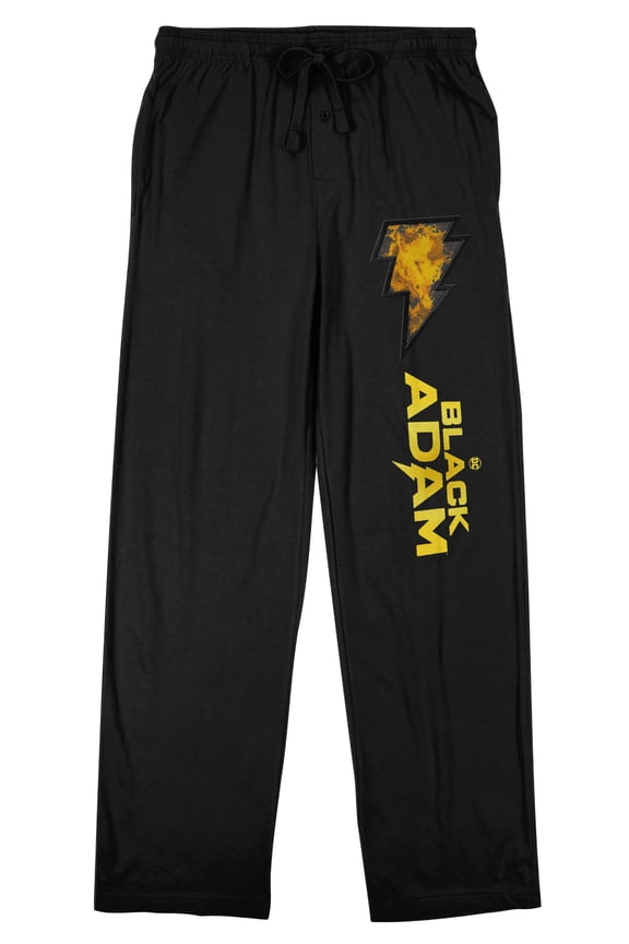 Bolt Black Adam Logo Men's Black Sleep Pajama Pants-XL
