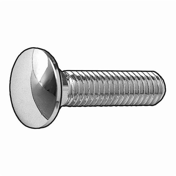 Carriage Bolt, Square Neck, 7/16"-14, 2-1/2 in L, Steel, Grade 5, Chrome, 5 PK