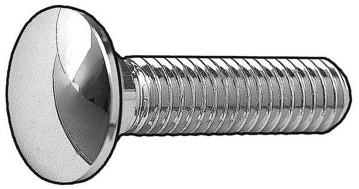 Carriage Bolt, Square Neck, 7/16"-14, 2 in L, Steel, Grade 5, Chrome, 5 PK