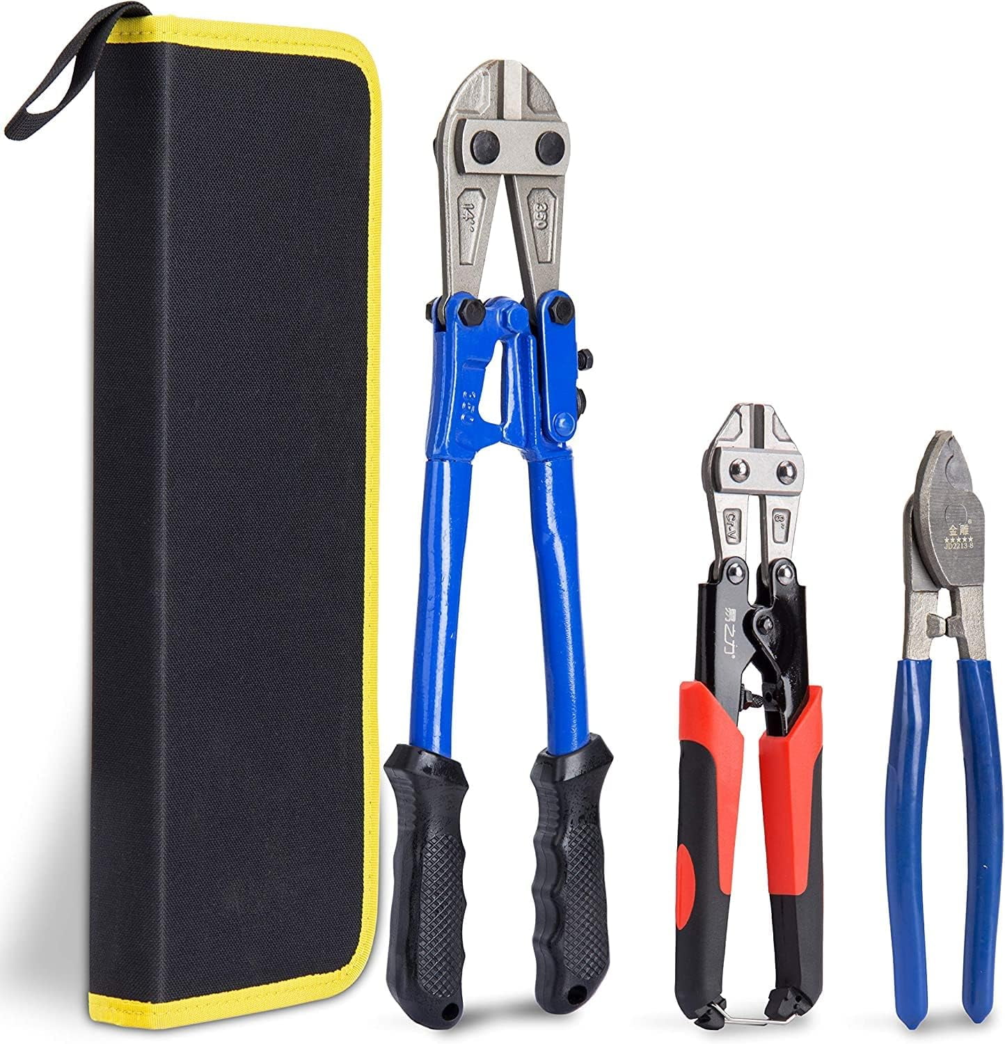 Bolt Cutter Pliers Set Industrial 14" and Mini 8" High Leverage Cable Cutter
