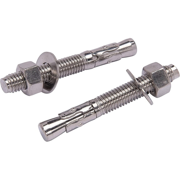 Bolt Dropper 1/2"x3-3/4" Stainless Wedge Anchor (5 Pack) - Heavy Duty 304 Stainless Steel for Secure Fastening