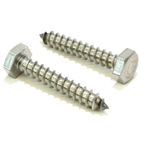 Bolt Dropper 1/4" x 1-1/2" Stainless Hex Head Lag Bolt Screws, (25 Pack), 304 (18-8) Stainless Steel Coach Bolts/Large Screws for Wood with Plain Finish by Bolt Dropper