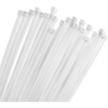 Bolt Dropper 12" White Zip Cable Ties (100 Pack) | 40lbs Tensile Strength | Heavy Duty Self-Locking Nylon Wire Ties | Indoor and Outdoor Use