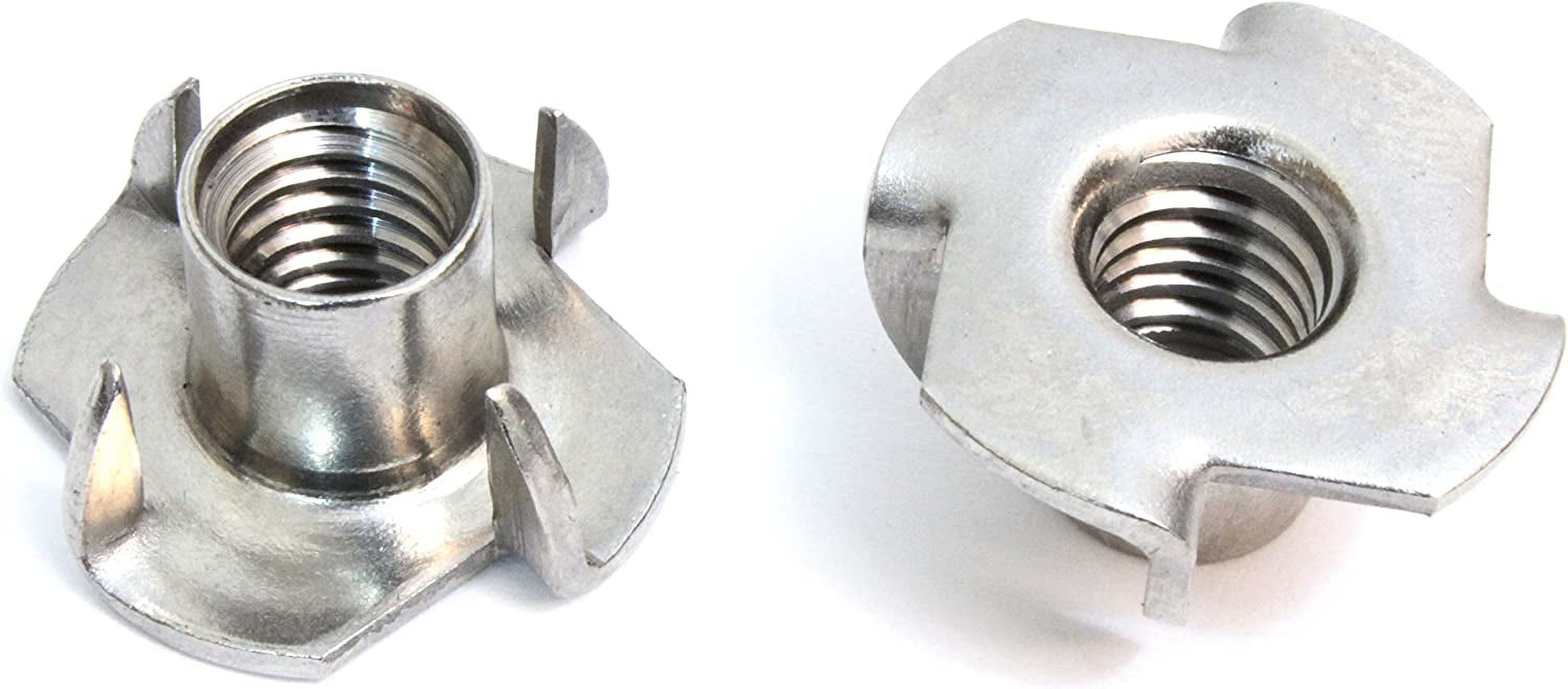 Bolt Dropper 3/8""-16x7/16"" T-Nut (10pcs), Stainless Steel Pronged Tee Nut