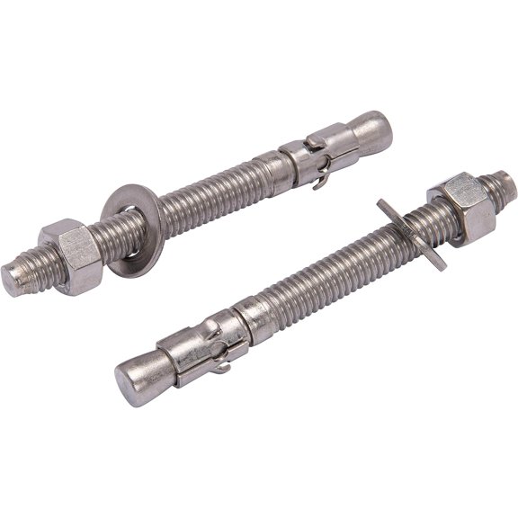 Bolt Dropper 3/8"x3-3/4" Wedge Anchor Kit (10pc) with 18-8 Stainless Steel Nuts & Washers - Commercial Grade Corrosion Resistant