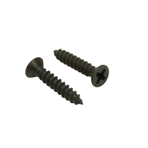 Bolt Dropper 6 X 3/4'' Black Oxide Coated Stainless Flat Head Phillips Wood, (100 Pack), 18-8 (304) Steel Screws Corrosion Resistant