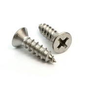 Bolt Dropper #6 x 1/2'' Stainless Flat Head Phillips Wood Screw (100 Pack), 18-8 (304) Stainless Steel Screws by Bolt Dropper