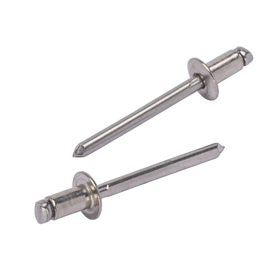 Bolt Dropper 62 Stainless Rivets (100pc) 3/16" Diameter, Grip Range (1/16" - 1/8"), All 18-8 Stainless Steel Corrosion Resistant Commercial Grade Bolts