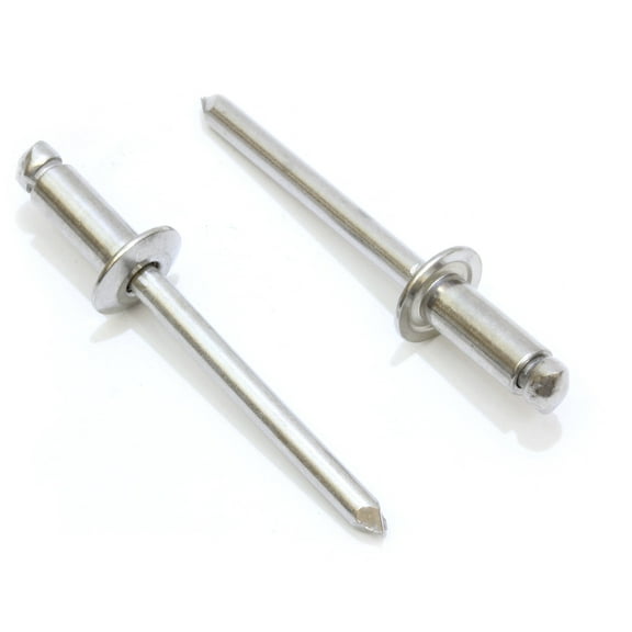 Bolt Dropper 64 Stainless Rivets (100pc) 3/16" Diameter, Grip Range (3/16" - 1/4"), All 18-8 Stainless Steel Corrosion Resistance Commercial Grade