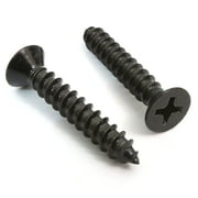 Bolt Dropper #8 x 1 Inch Wood Screws, Pack of 100 - Black Xylan Coated Stainless Steel Flat Head Phillips Screw - Corrosion Resistant for Wood, Drywall Applications, and Outdoor Use