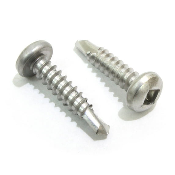 Bolt Dropper 8 x 3/4" Stainless Pan Head Square Drive Sheet Metal Self Tapping Drilling Screws, (100pc) 410 SS, Corrosion Resistant Choose Size and Qty