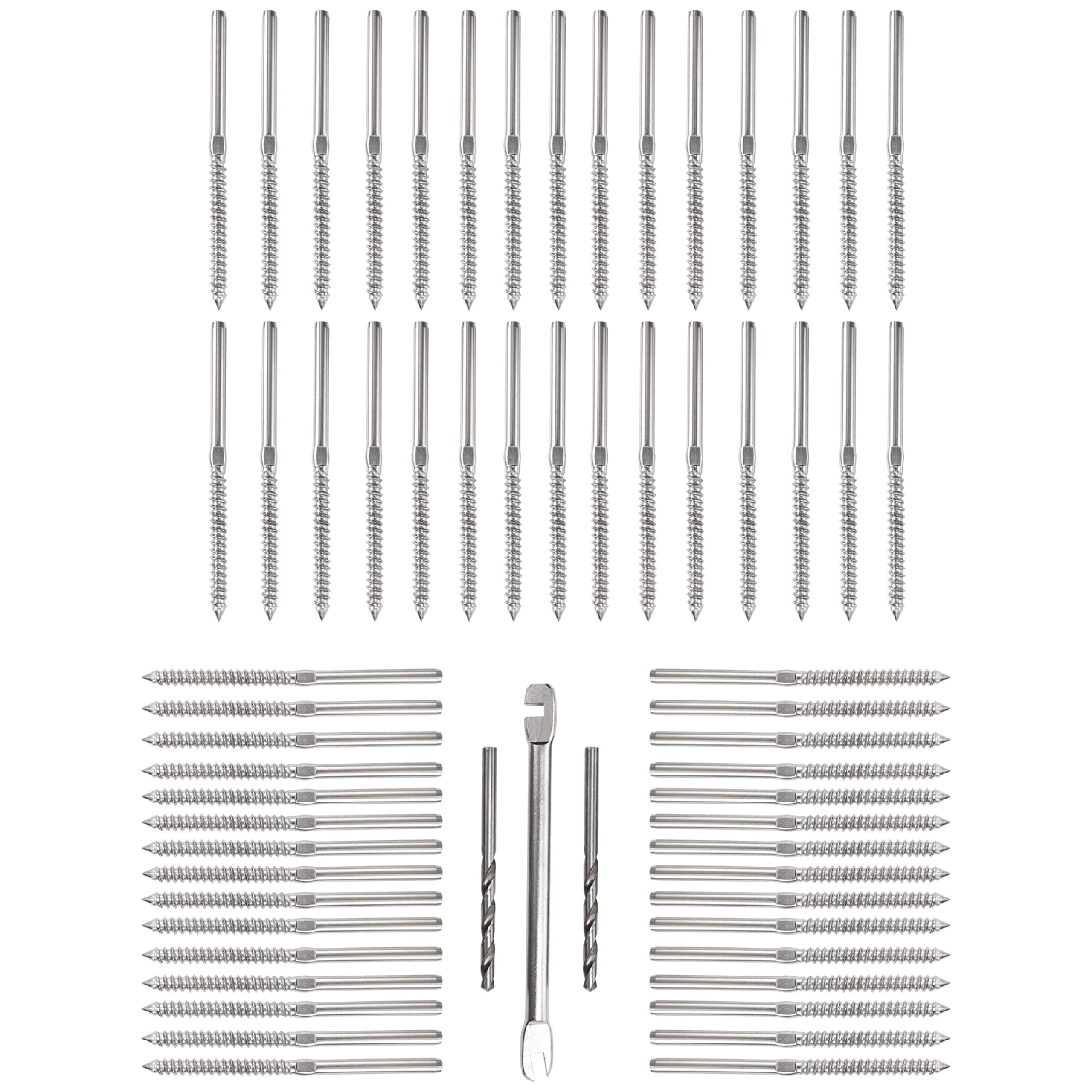 Bolt Dropper Stainless Steel Cable Railing Hardware, White Swage Lag ...