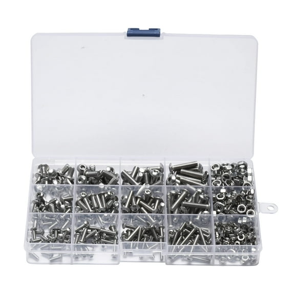Bolt Dropper Hardware Machine Screws, Nuts & Washers Assortment Kit with Case - Metric, Heavy Duty