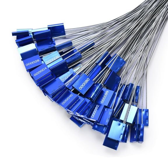 Bolt Dropper High Security Cable Tags Seals - Metal Container Seals with Steel Wire Numbered Metal Tags - Metal Wire Identification Tamper Seals - Heavy Duty Lock Ties with Tags Number - 100pcs