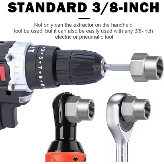 Bolt Extractor Kit, 14 PCS Impact Bolt & Nut Remover Set with 3/8 Inch Adapter, Upgrade Stripped Bolt Extractor Socket Set with Portable Tool Box, Easy Out for Rusted, Damaged, Round Bolt Nuts Screws