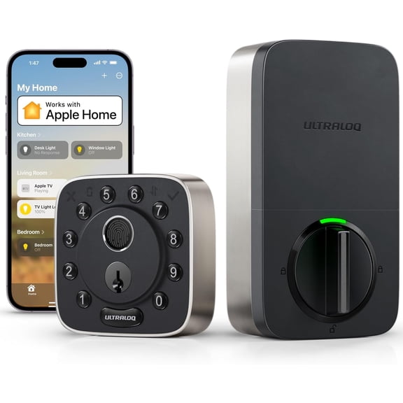 Bolt Fingerprint WiFi Smart Lock, Works with Apple Home, Siri, Alexa, 8-in-1 Keyless Entry ID, App Remote Control, Keypad Deadbolt, BHMA Cert., Easy Install, 10 Mo. Battery